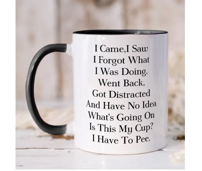 Funny Distracted Senior Coffee Tea Mug For Grandparents And Sarcastic Gift Giving