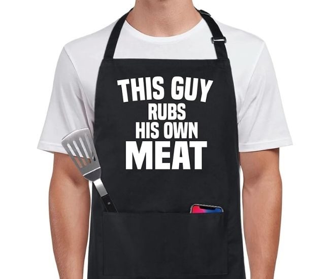 Funny Bbq Apron For Grill Lovers With Rude Slogan And Pockets