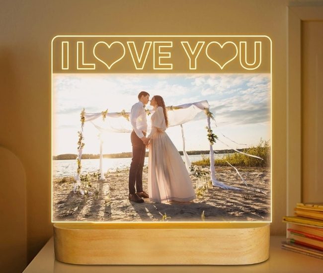 Personalised Light Up Love Photo Frame For Couples