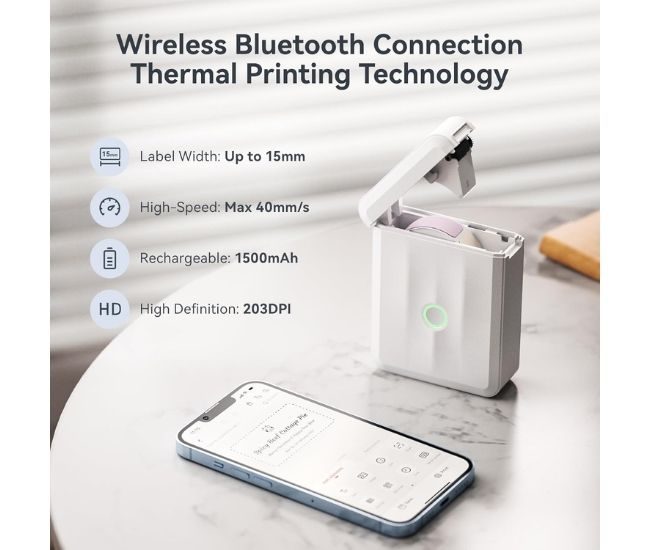 Mini Bluetooth Label Maker Portable Thermal Sticker Printer Features