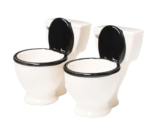 Toilet Shot Glasses Ceramic Potty Shot Glass Set 2 Pack