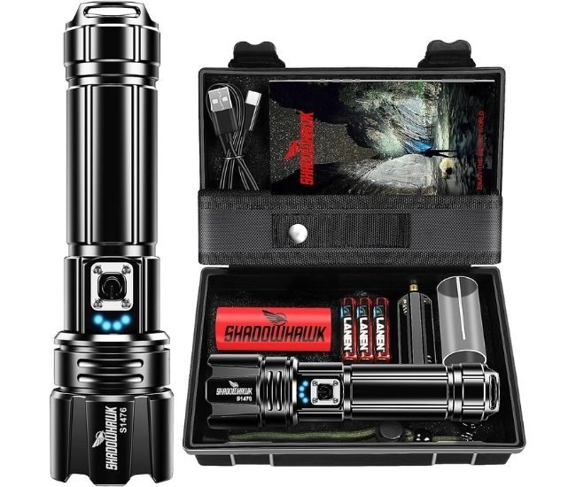 Usb C Rechargeable Tactical Torch High Lumen Zoomable Emergency Camping