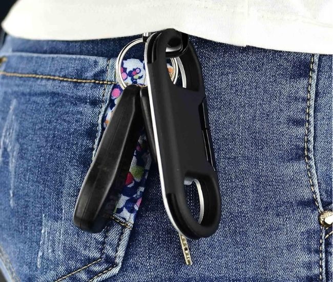 Charging Cable Keychain Bottle Opener Carabiner Short Usb Cord