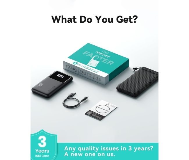 10000mah Slim Power Bank Portable Charger Usb C Fast Charging Display Warranty