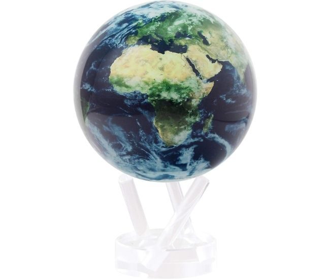 Solar Powered Rotating Earth Globe With Clouds 4 5 Inch