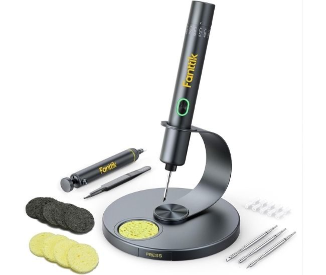 Cordless Soldering Iron Kit Fast Heating Precision Tips Swivel Stand