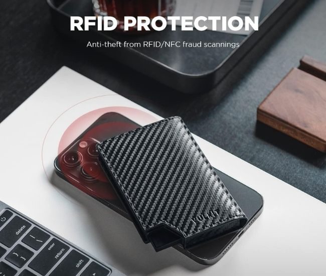 Pop Up Rfid Wallet Minimalist Card Holder Magnetic Closure Id