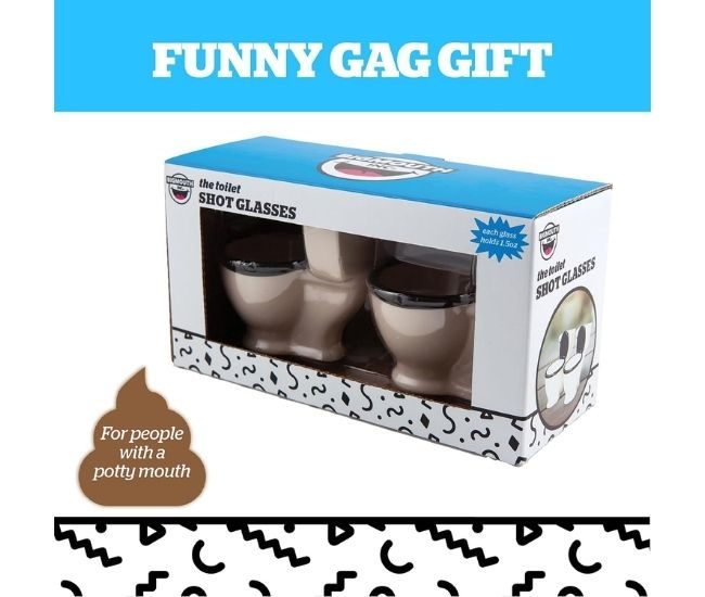 Toilet Shot Glasses Ceramic Potty Shot Glass Box