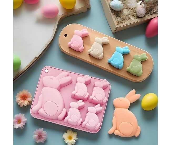 Easter Bunny Silicone Chocolate Candy Cake Moulds 2 Pack