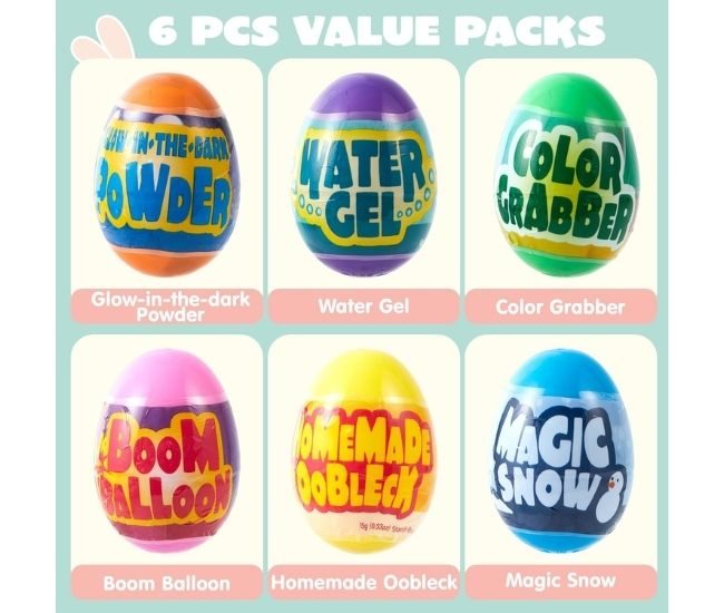 Prefilled Easter Eggs Science Experiment Toy Kit For Kids Six Pack