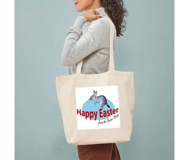 Easter Bilby Canvas Tote Bag Reusable Australian Woman