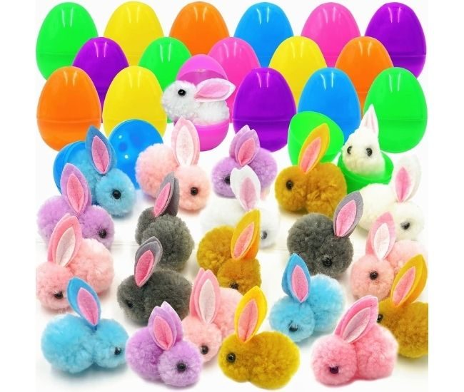 24 Pack Easter Egg Fillers Plush Bunny Basket Stuffers