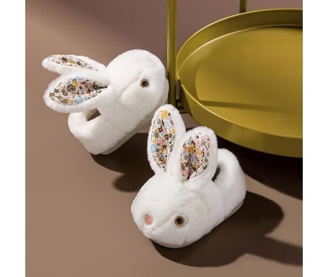 Plush Bunny Slippers For Toddlers Kids Easter Gift Table