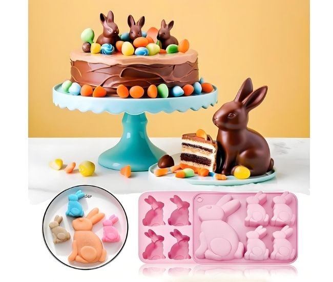 Easter Bunny Silicone Chocolate Candy Moulds 2 Pack Cake