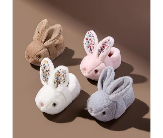 Plush Bunny Slippers For Toddlers Kids Easter Gift Colours