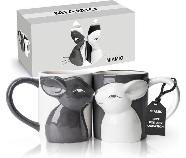 Kissing Rabbit Couple Mug Set Easter Gift