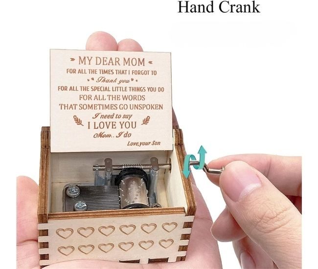 Hand Crank Music Box Wooden Keepsake You Are My Sunshine