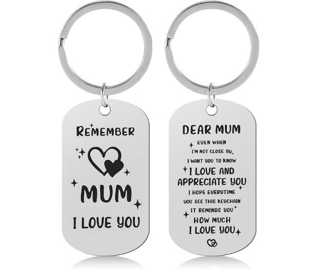 Mum Love Message Keyring Set Double Sided Engraved Heartfelt Gift For Mothers Day Birthday