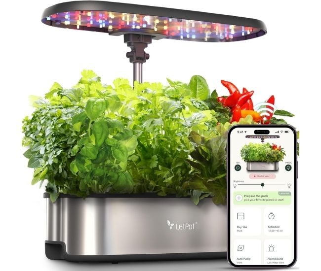 Smart Indoor Hydroponic Herb Garden Kit 12 Pod Wifi App Led