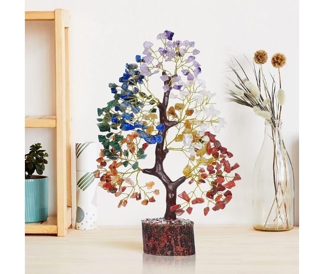 Chakra Crystal Tree Of Life Seven Chakra Stones Feng Shui Money Tree