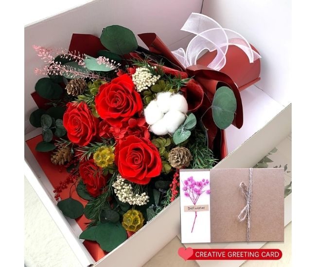 Preserved Rose Bouquet Eternal Flowers Long Lasting Gift Arrangement