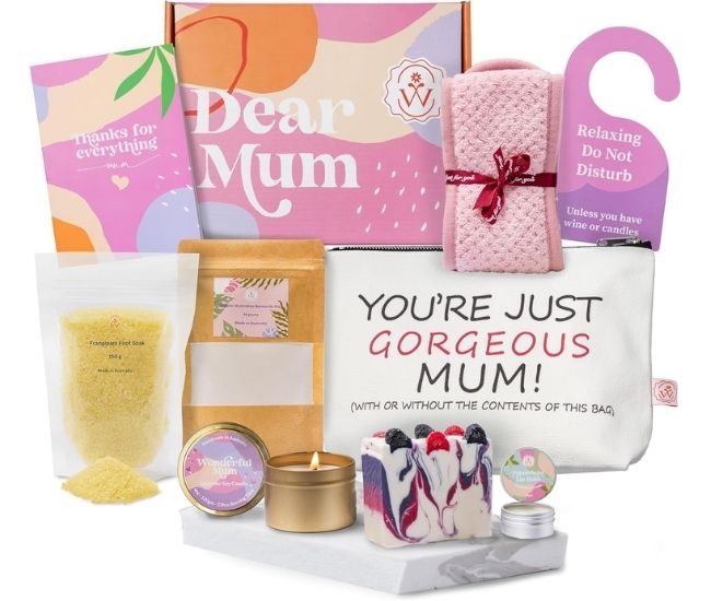 Luxury Spa Hamper For Mum Australian Made Self Care Gift Basket Lavender Candle Soap Foot Soak