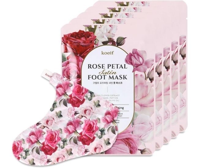Rose Foot Mask Socks 5 Pack Nourishing Foot Treatment Moisturising Booties