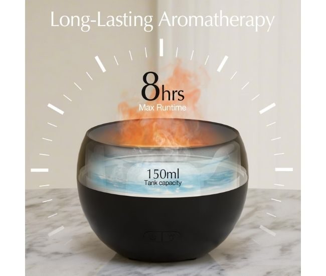 Flame Effect Essential Oil Diffuser 150ml Ultrasonic Humidifier