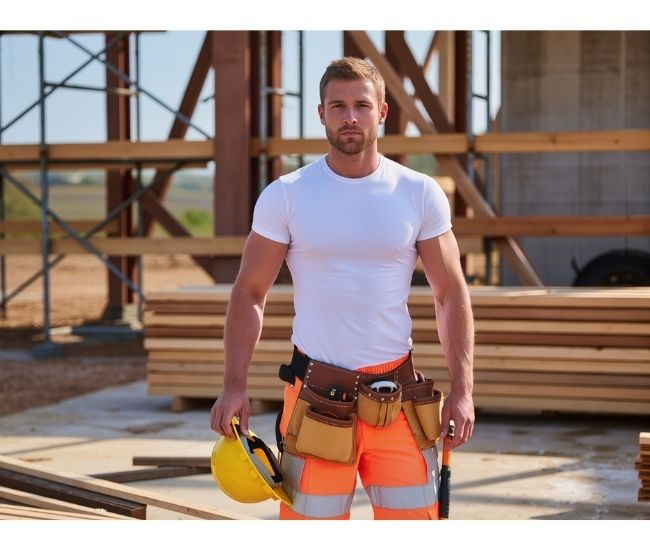 Aussie Tradie On A Work Site