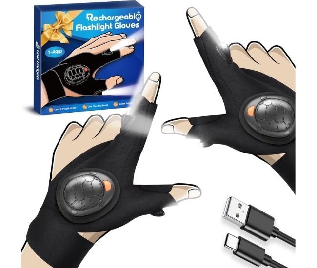 Rechargeable Led Flashlight Gloves Hands Free Light