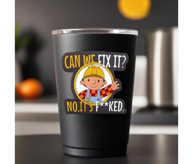 Funny Hard Hat Stickers Meme Vinyl 3 Pack Tumbler