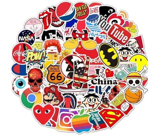 100 Piece Waterproof Vinyl Sticker Pack Random Circle