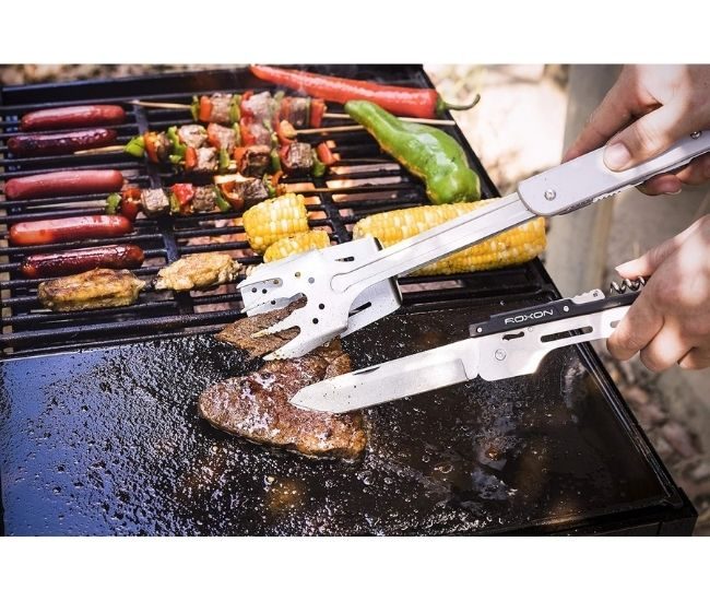 6 In 1 Bbq Multi Tool Set Stainless Steel Being Used