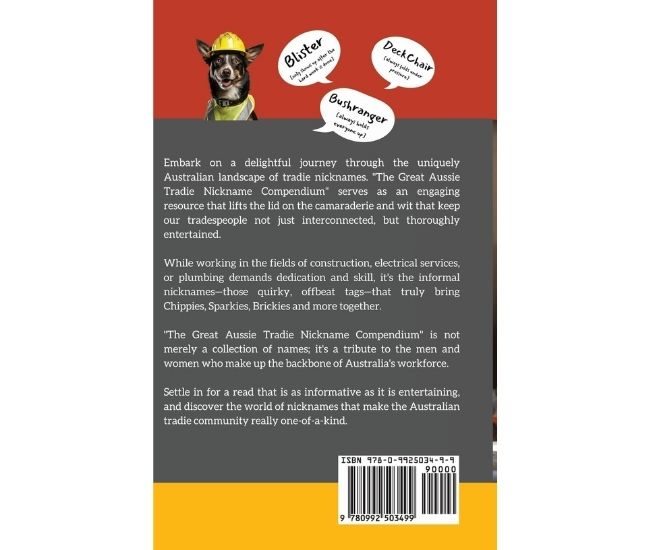 Aussie Tradie Nickname Compendium Book Back Cover