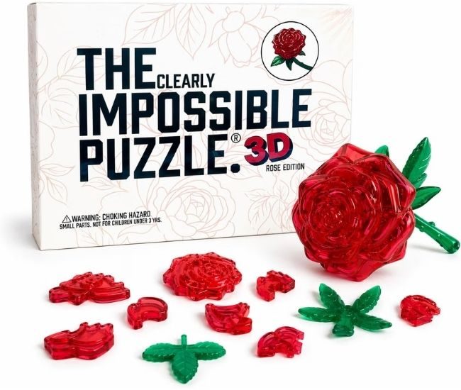 100-Piece 3D Rose Acrylic Puzzle