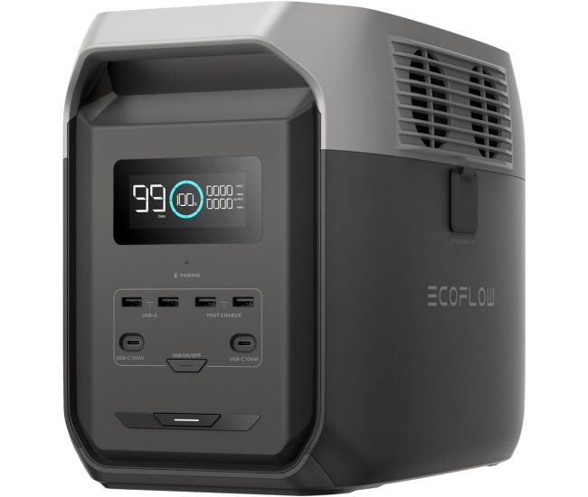 Portable 1500Wh power station with AC outlets and a display