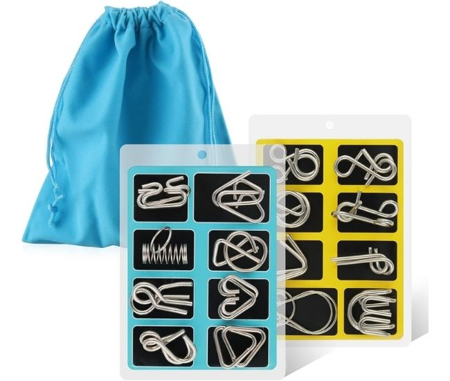 16 Metal Brain Teaser Puzzles