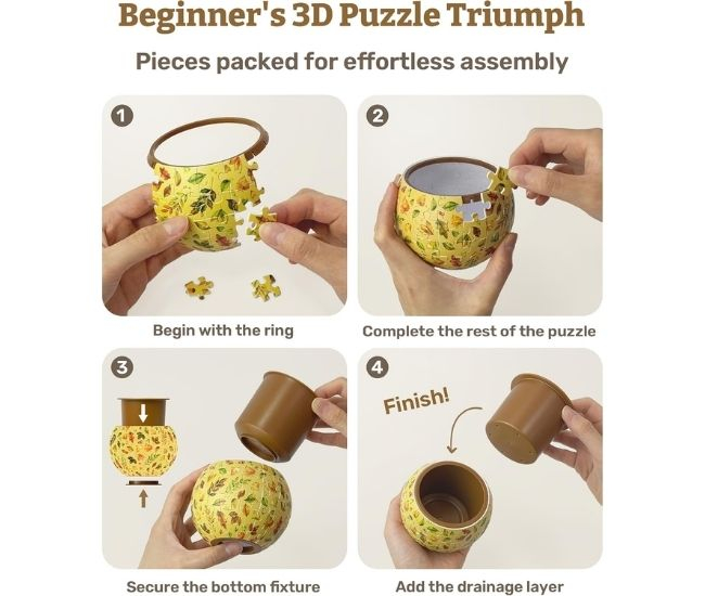 Bird & Flower Puzzle Planter