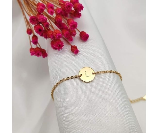 Gold Initial Charm Bracelet