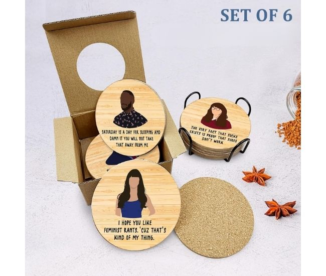 New Girl TV Quote Coaster Set