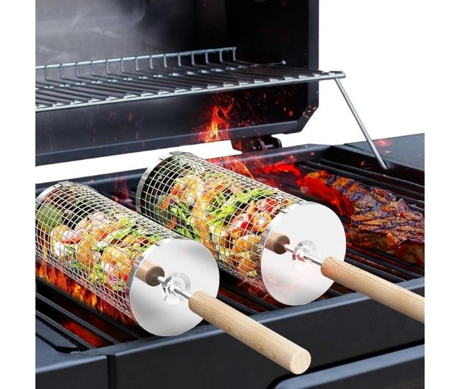 Rolling BBQ Grill Baskets
