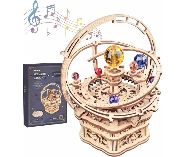 Starry Night Wooden Music Box