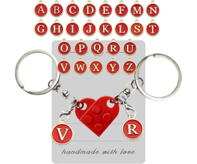 Brick Heart Keychain Set