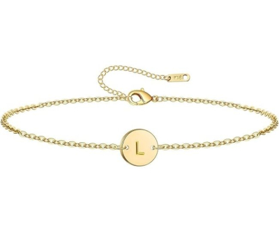 Gold Initial Charm Bracelet