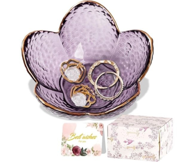 Purple Flower Jewellery Dish