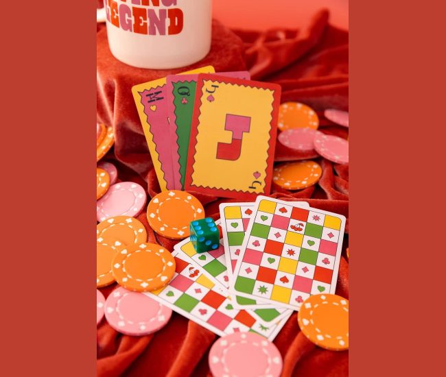 Waterproof playing cards with a hard plastic storage case